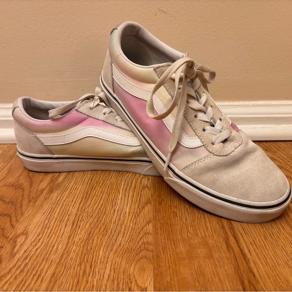 Vans Women's Sneakers in Pink and Cream-size 9